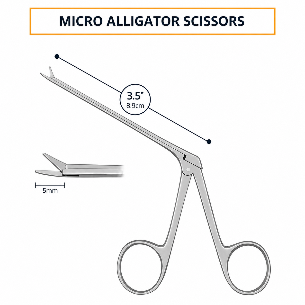 Bellucci Micro Ear Scissors 3.5 Inch Straight Sharp Sharp 5mm Blades