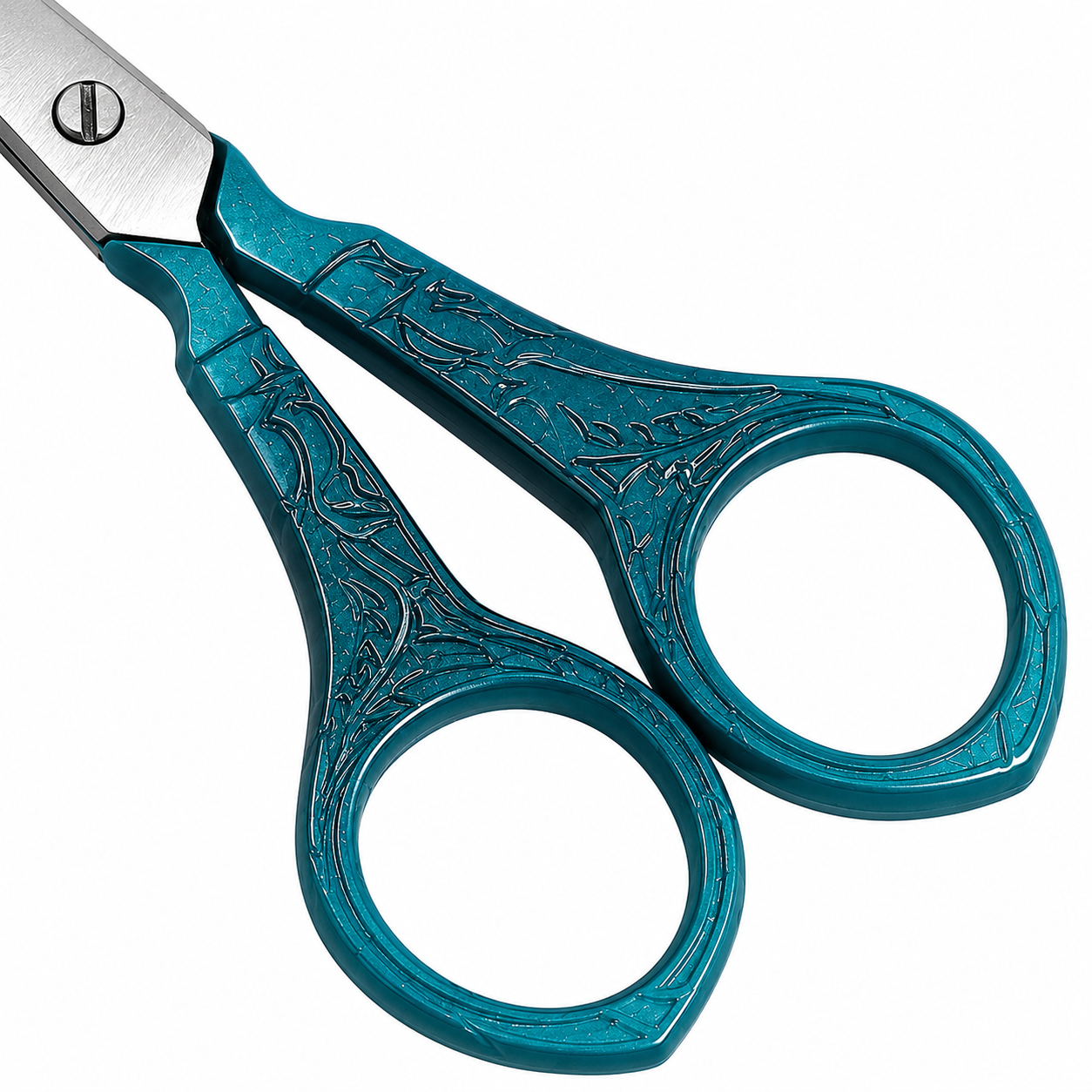 Blue Stainless Steel Embroidery and Eyebrow Shaping Scissors