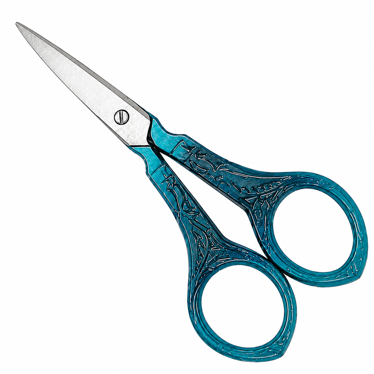 Blue Stainless Steel Embroidery and Eyebrow Shaping Scissors