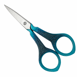 Blue Stainless Steel Embroidery and Eyebrow Shaping Scissors