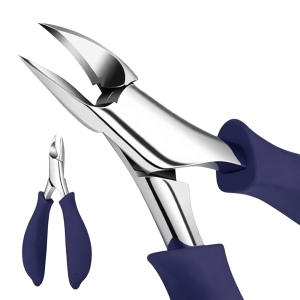 Curved stainless steel nail clippers for manicure and pedicure