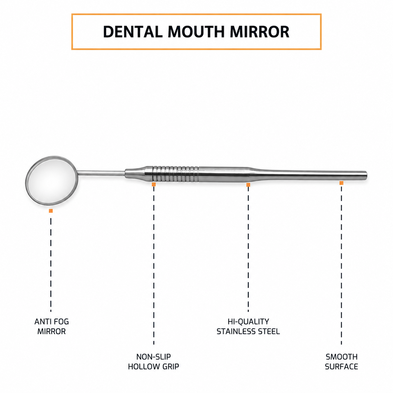 Dental Mouth Mirror stainless steel diagnostic instrument