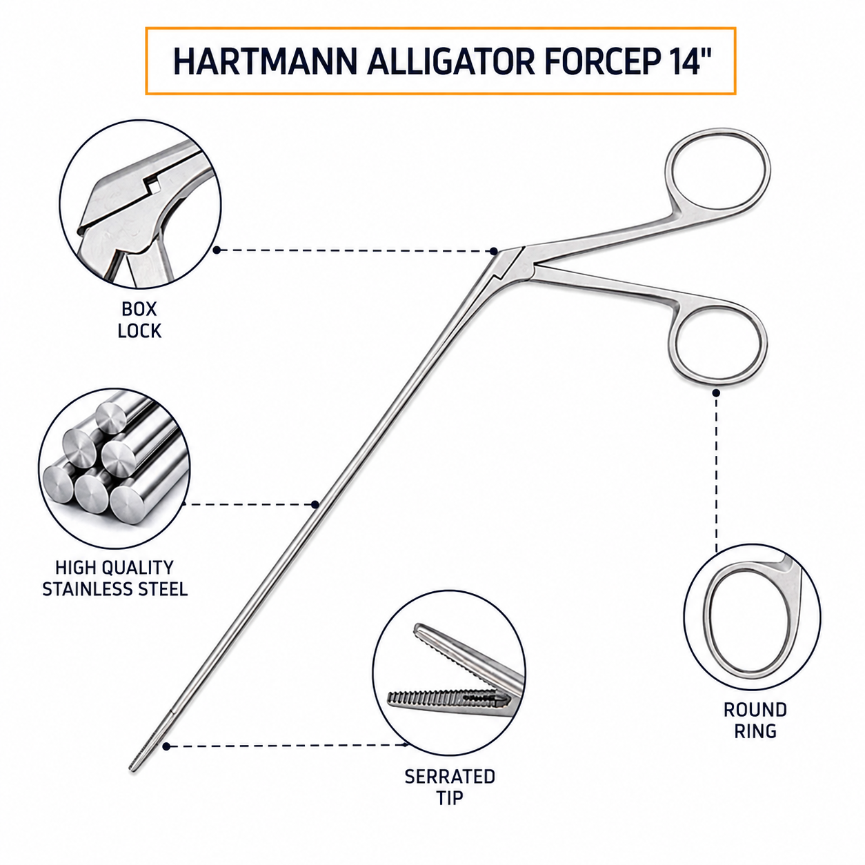 Hartmann Alligator Ear Forceps 14 Inch