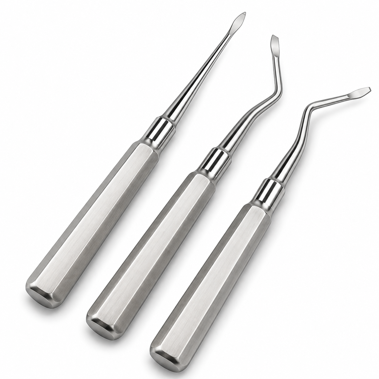 3 Heidbrink Root Tip Elevators Set Straight Left Right Angled