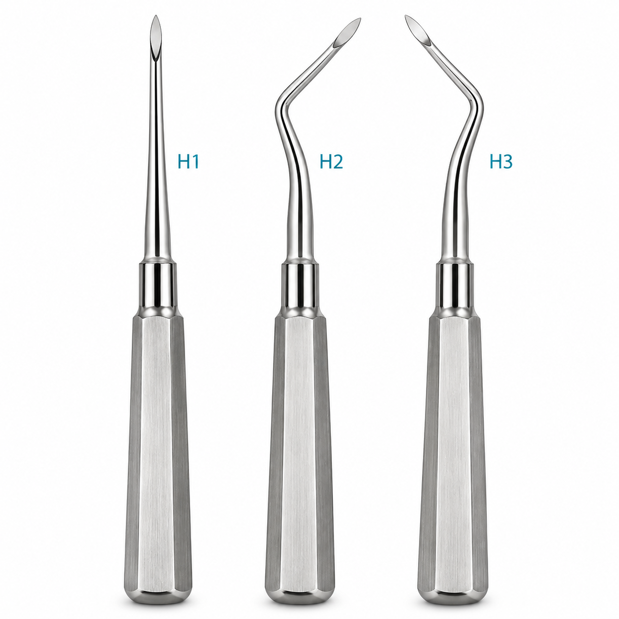 3 Heidbrink Root Tip Elevators Set Straight Left Right Angled