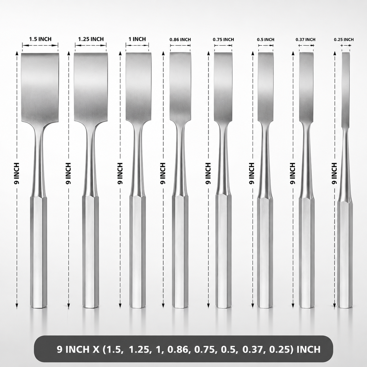 Hibbs Chisel Set 9 Inch 22.9 cm Surgical Bone Chisel with Carrying Pouch