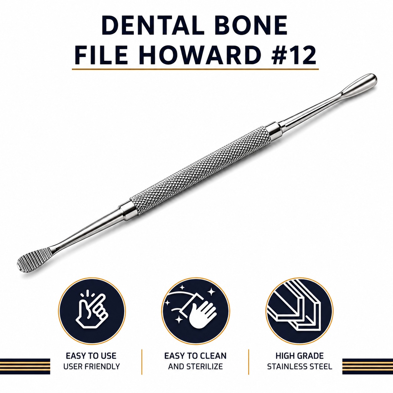 Howard Bone File #12 Double Ended Dental Instrument