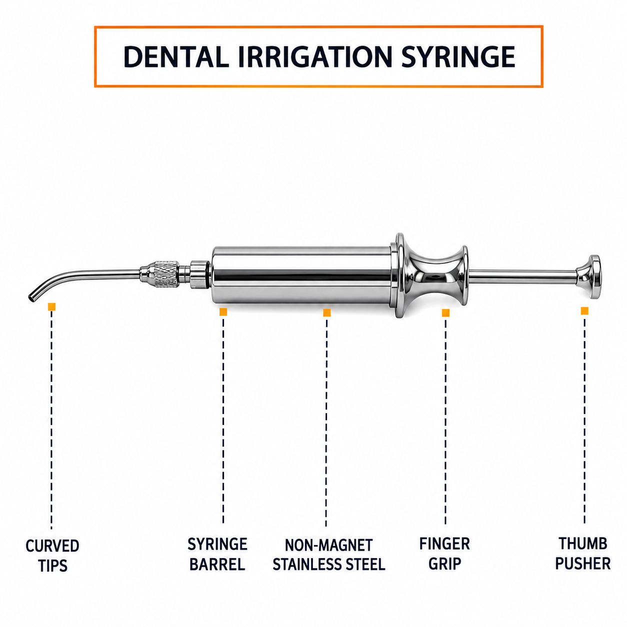 Dental Irrigation Syringe 8.5 inch surgical instrument