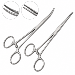 2 Kelly Forceps Set 5.5 inch straight and curved made from medical-grade stainless steel