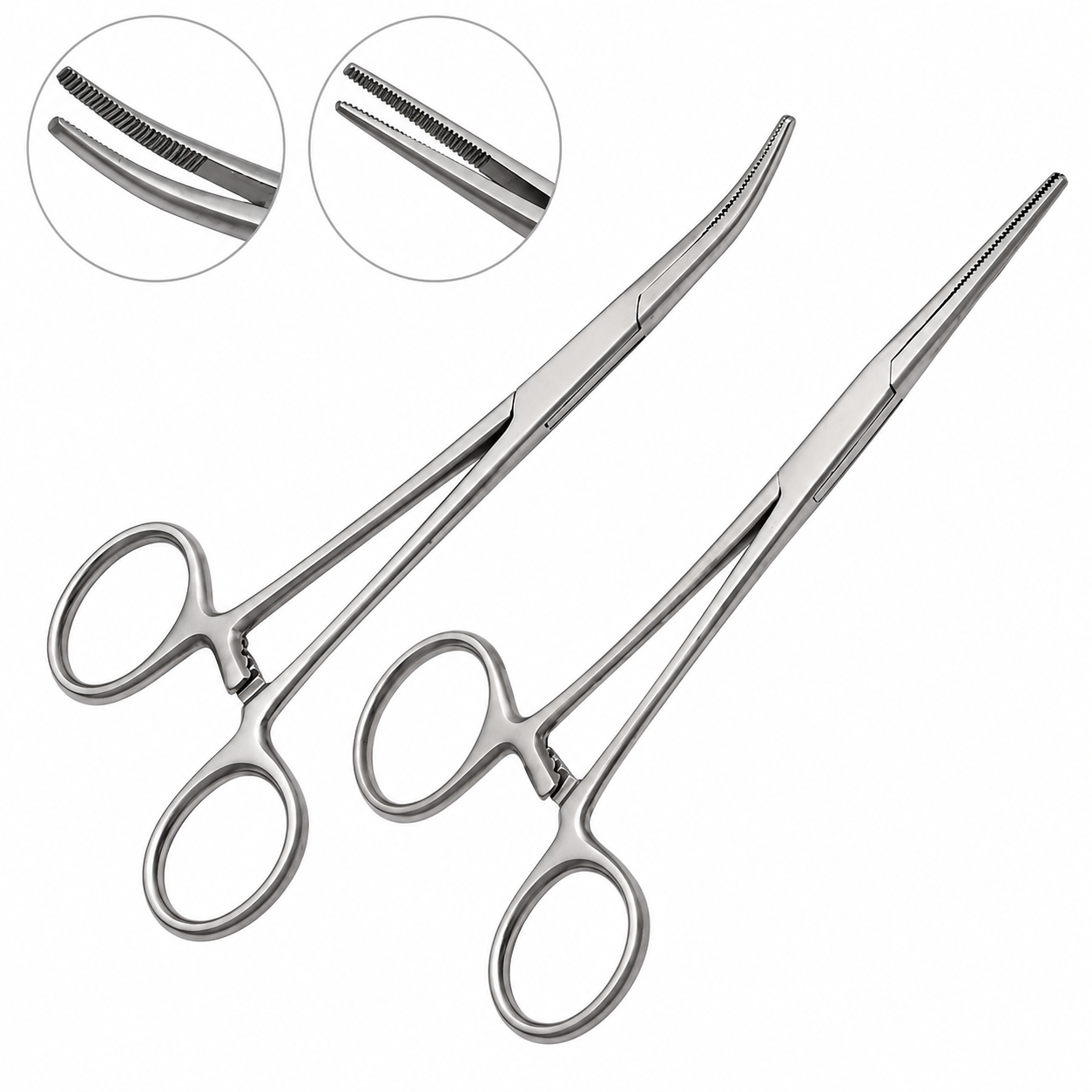 2 Kelly Forceps Set 5.5 inch straight and curved made from medical-grade stainless steel
