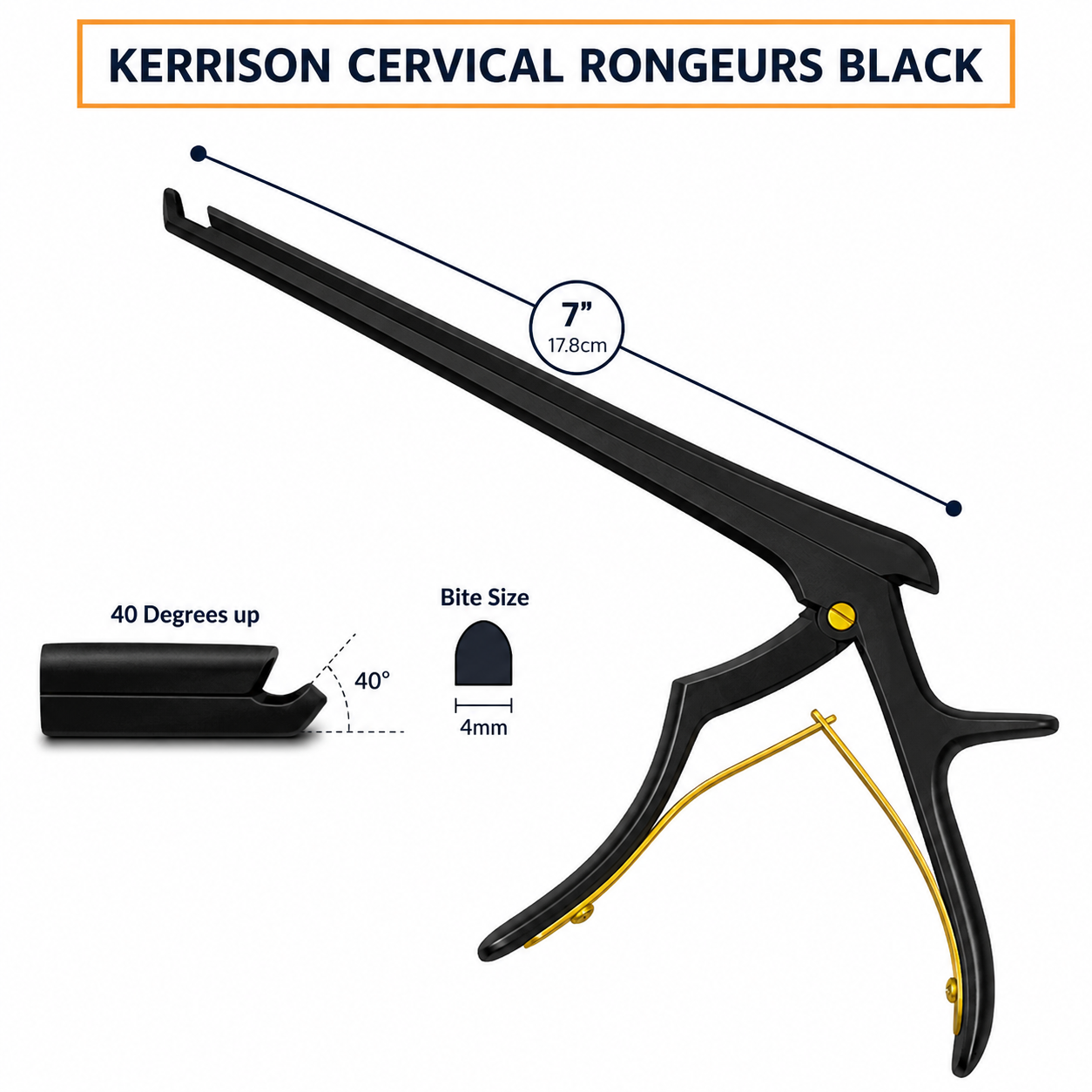 Kerrison Rongeur 7 inch 45 degree up 4mm bite