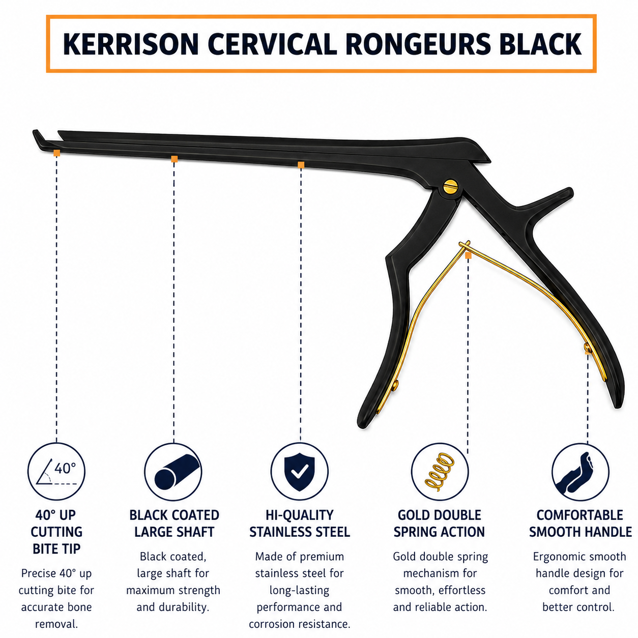 Kerrison Rongeur 7 inch 45 degree up 4mm bite