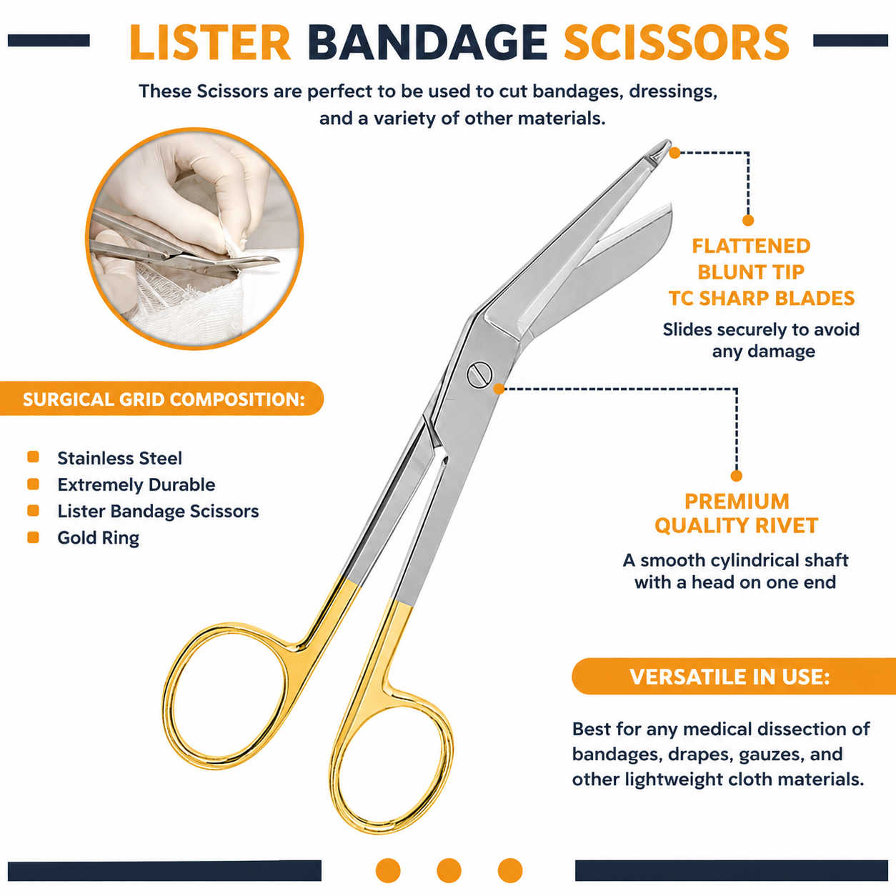 TC Lister Bandage Scissors 5.5 Inch