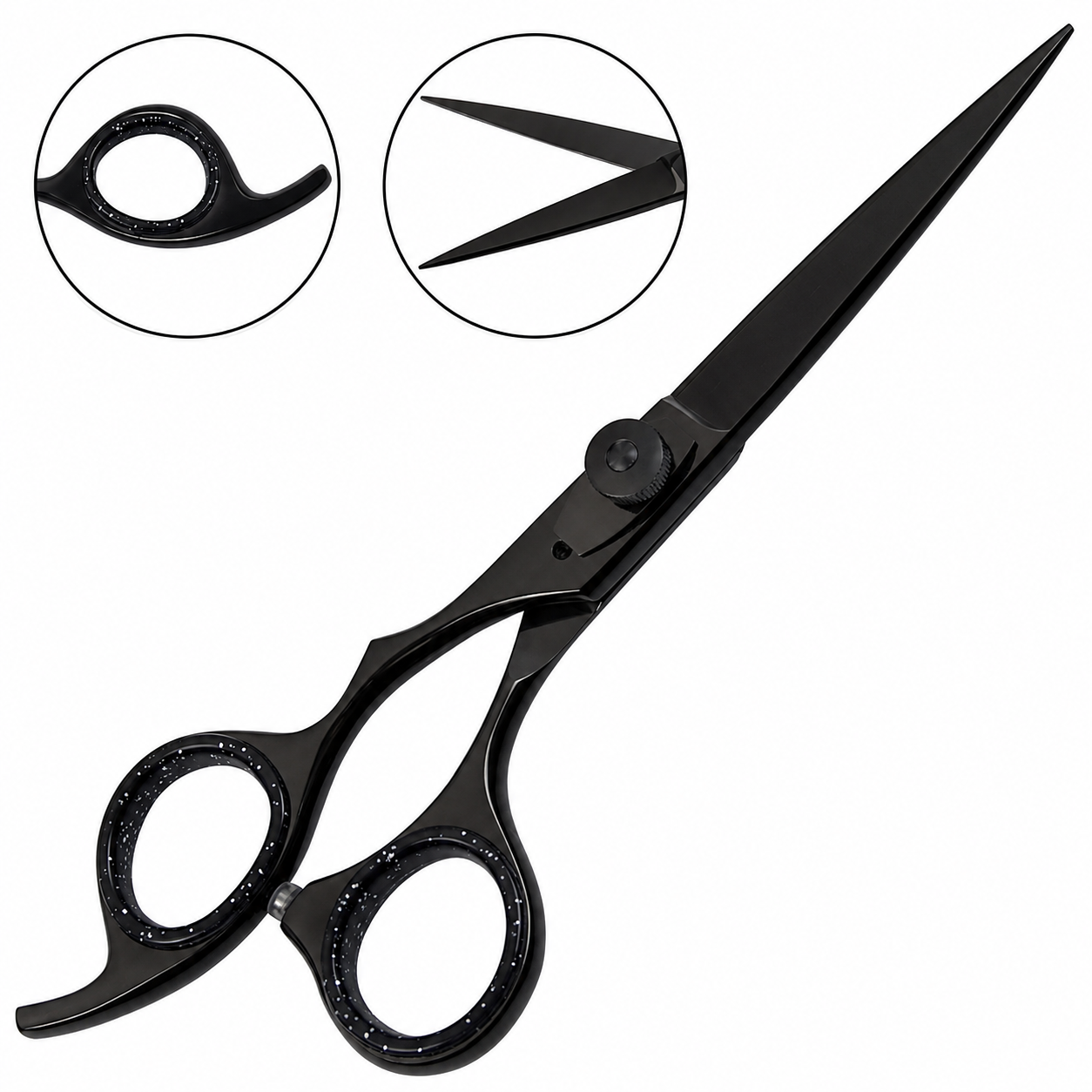 6.5 Inch Black Professional Razor Edge Hair Scissors