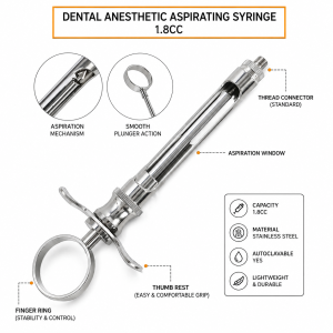 Self Aspirating Syringe CW Type 1.8 mL Dental Instrument