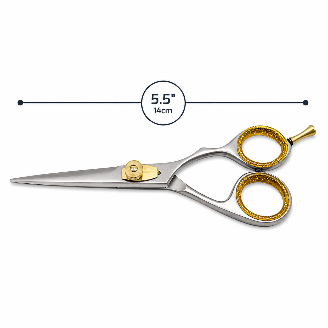 5.5 Inch Gold and Silver Super Cut Barber Scissors