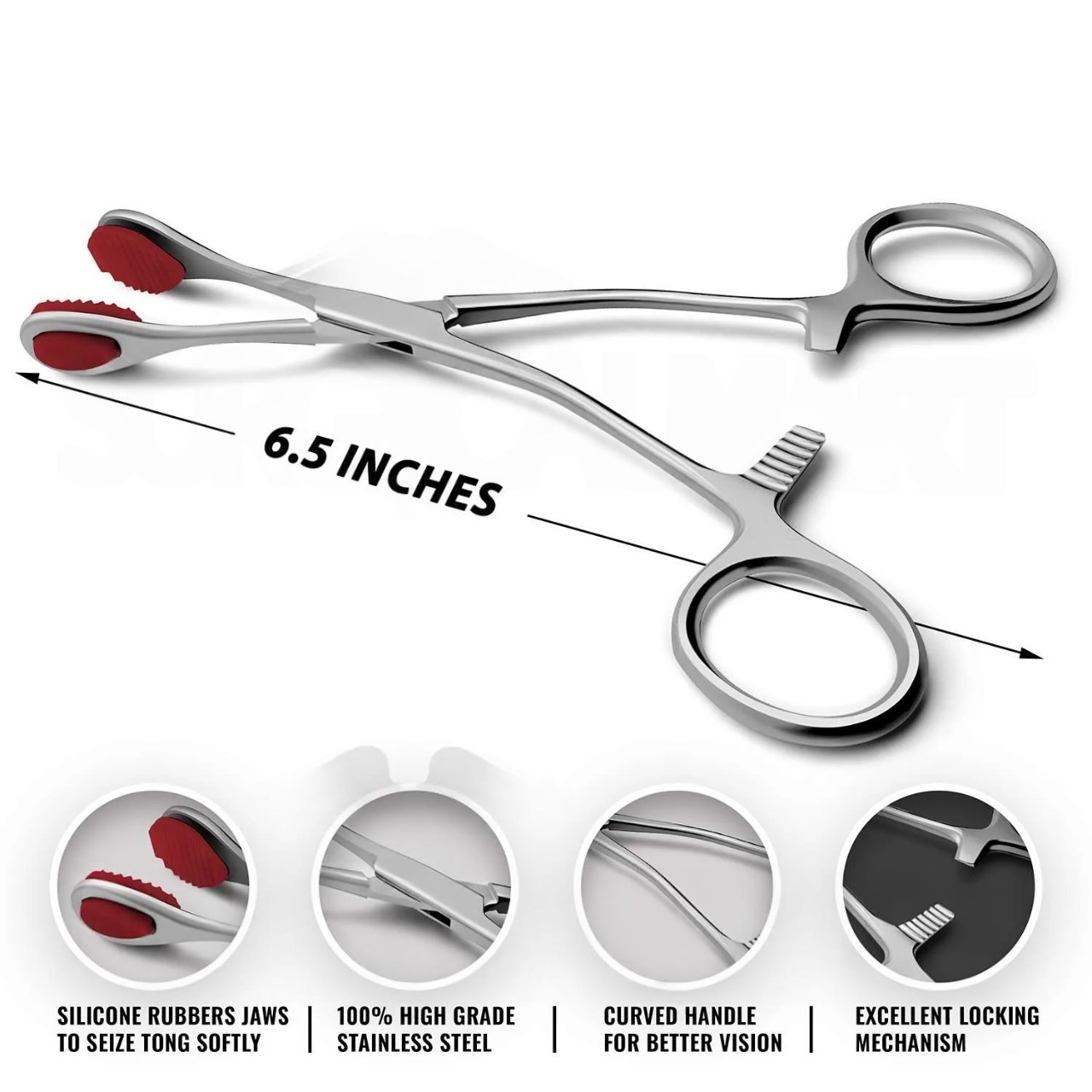 Young Tongue Seizing Forceps Set 6.5 inch stainless steel surgical oral instrument for ENT and oral surgery
